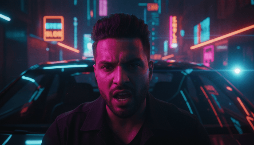 Una imagen inspiradora de un usuario frente a un ordenador, sonriendo, con un video musical de 'FEEM TO FAME' de alta calidad, generado por IA, reproduciéndose en pantalla, representando las posibilidades creativas con freebeat.ai.