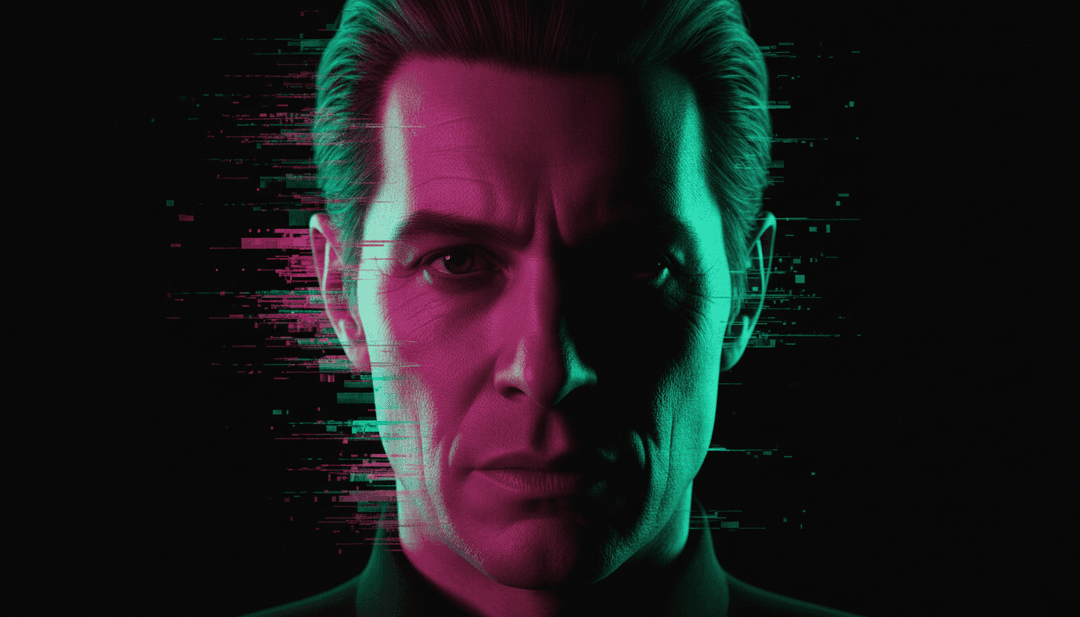 Dynamischer Visualizer, der Synthie-Wellenmuster zeigt, die sich in energiegeladene Tanzbewegungen und helle Lichteffekte verwandeln.