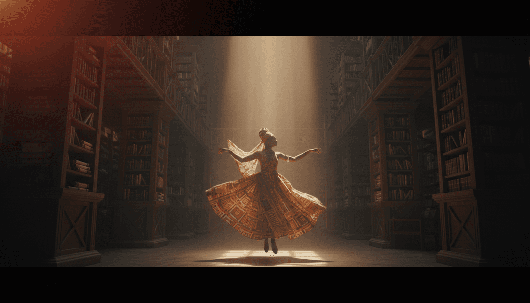 'Goodboy (Kweku)' की ऊर्जा और भावना को दर्शाते हुए गतिशील एआई-जनित संगीत वीडियो दृश्य।