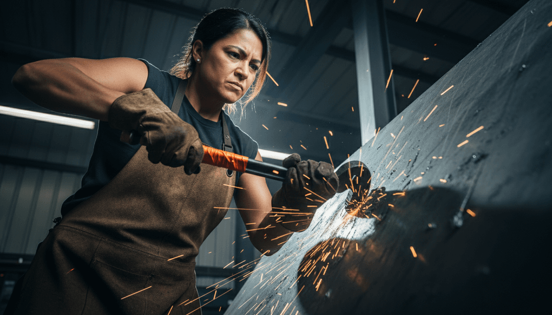 未来的な都市景観の中で踊るキャラクター。光の軌跡が動きを追い、曲のダイナミックなリズムとトランス要素を反映している。