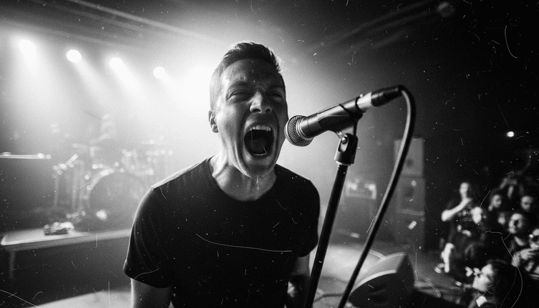 Montagem dinâmica de cenas geradas por IA para 'Can't See', retratando decadência urbana e paisagens naturais.