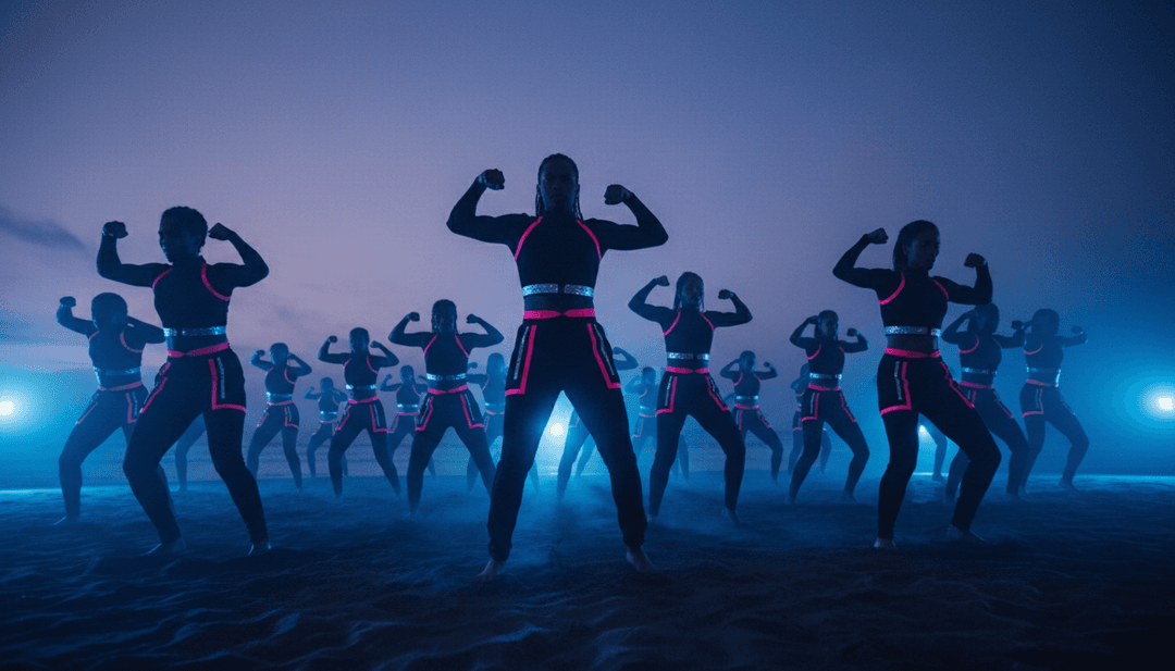 AI가 'Lovesick Girls' MP3를 다이나믹한 MP4 뮤직 비디오로 변환, 랩 벌스와 댄스 브레이크에 시각 효과 동기화.