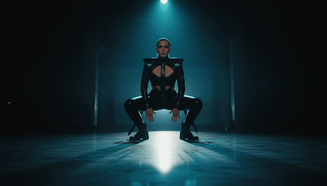 IA renderizando sequências visuais intrincadas inspiradas nas batidas de trap e harmonias vocais soulful de Amaarae, Kali Uchis, and Moliy's SAD GIRLZ LUV MONEY Remix.