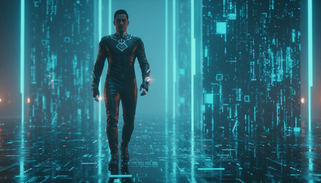 DÁKITI के रेगेटन और लैटिन ट्रैप ताल की प्रारंभिक AI व्याख्या का प्रतिनिधित्व करने वाले जीवंत, अमूर्त दृश्य, ध्वनि तरंगों को नियॉन शहर के दृश्यों के साथ मिलाते हुए।