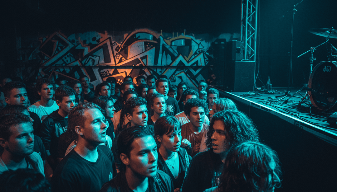 Nirvana के Smells Like Teen Spirit का प्रतिनिधित्व करने वाले अराजक मॉश पिट्स, भित्तिचित्रों, विकृत टीवी स्क्रीन और एक हाई स्कूल सेटिंग को दर्शाने वाले दृश्यों का गतिशील मोंटाज।