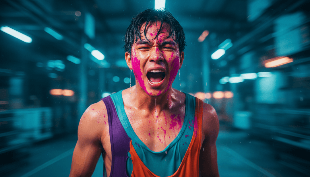 AI che analizza le onde audio di 'ทน - สงกรานต์ รีมิกซ์', mescolando motivi tradizionali tailandesi con elementi di musica elettronica moderna su uno schermo.