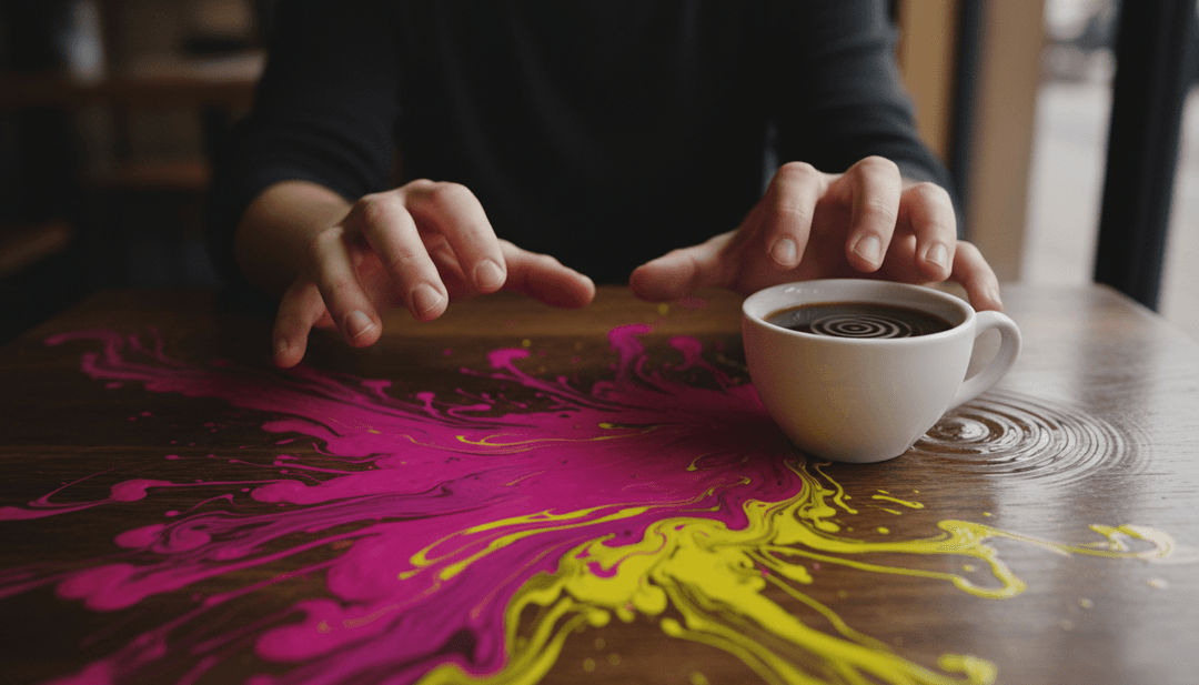 Visualização abstrata de ondas sonoras e partículas luminosas representando a essência energética dance-pop de 'Head & Heart'.