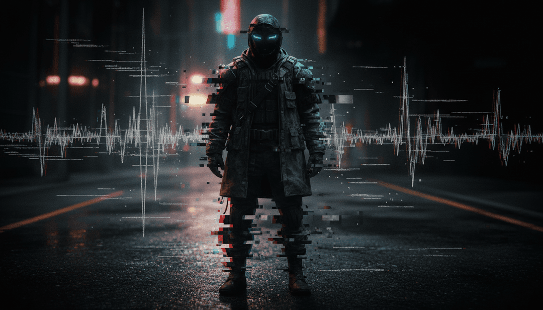 L'IA interprétant 'Bad Habits' de Ed Sheeran avec des paysages urbains néon lumineux et une figure solitaire dans une scène de boîte de nuit vibrante et imprégnée d'électropop.