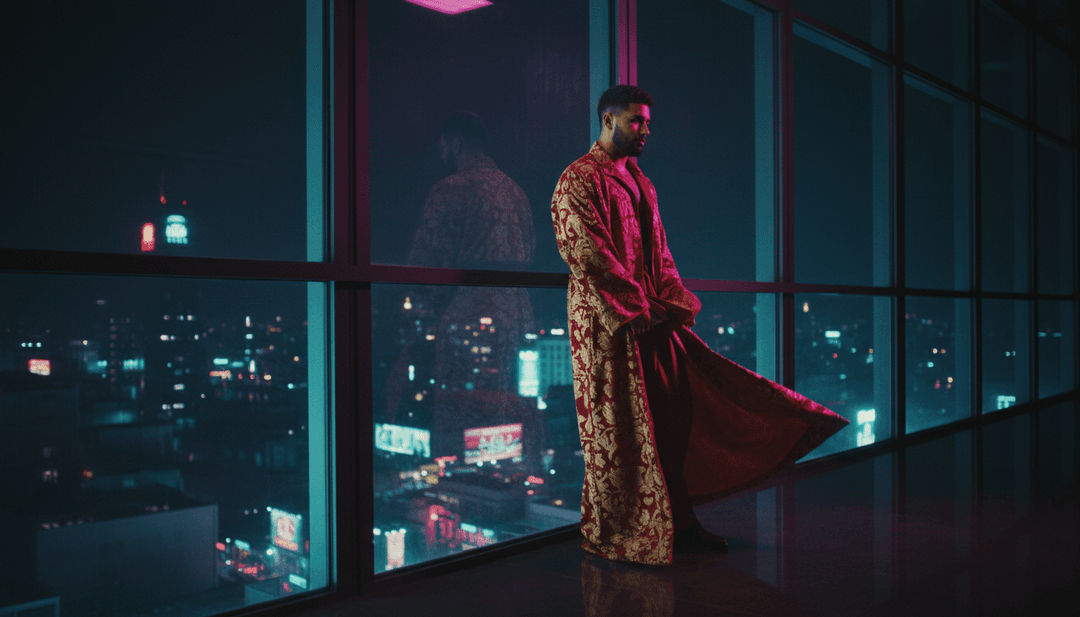 Efeitos visuais vibrantes sincronizando com um ritmo de reggaeton, mostrando dançarinos e paisagens urbanas dinâmicas fundindo-se com padrões abstratos