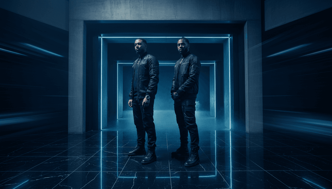 Uma interface amigável do freebeat.ai mostrando opções para personalizar um vídeo musical gerado por IA para 'Blaues Licht', com controles para efeitos e sobreposições de texto