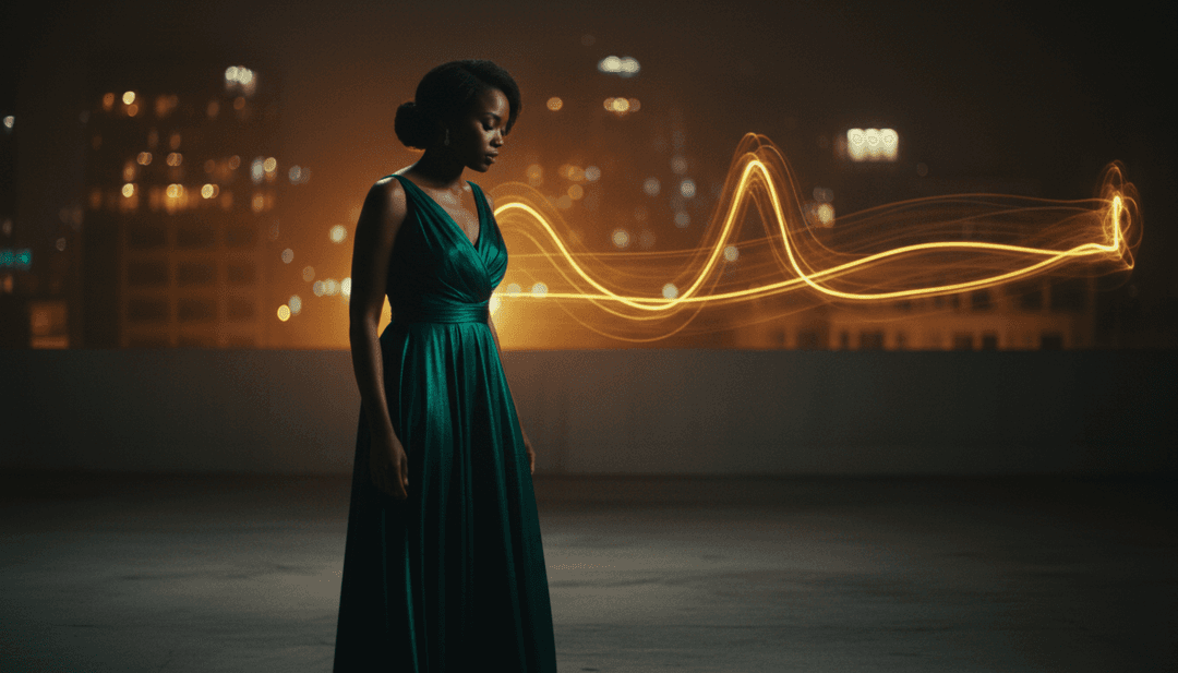 IA interpretando a profundidade emocional e o fluxo rítmico da canção neo-soul 'Man I Need' de Olivia Dean em conceitos visuais vívidos.