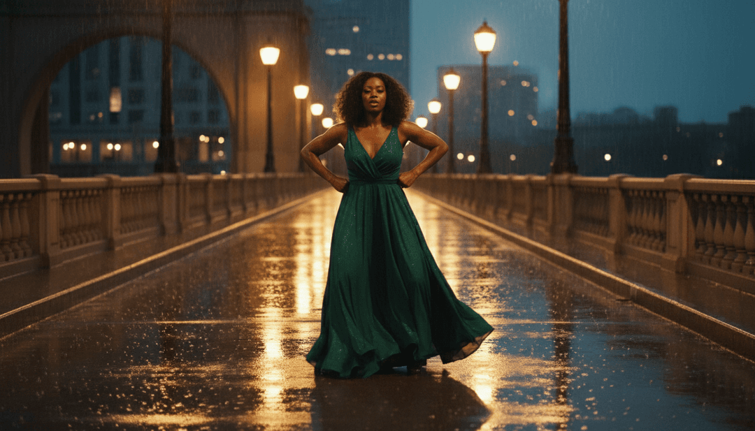 Elementos visuais dinâmicos sincronizados com os vocais emocionantes de Olivia Dean e a instrumentação rítmica em um vídeo musical gerado por IA para 'Man I Need'.