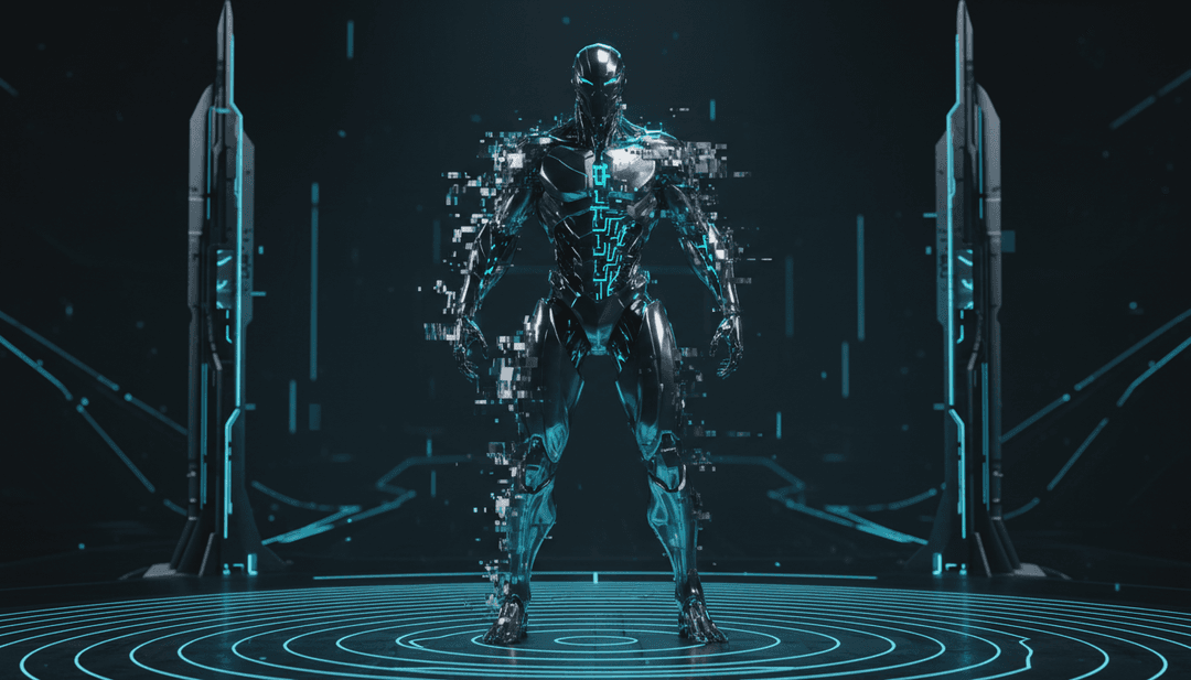 IA analisando os complexos padrões rítmicos e a profundidade emocional da música 'TIT FOR TAT' de Tate McRae, representada por ondas sonoras abstratas e pontos de dados.