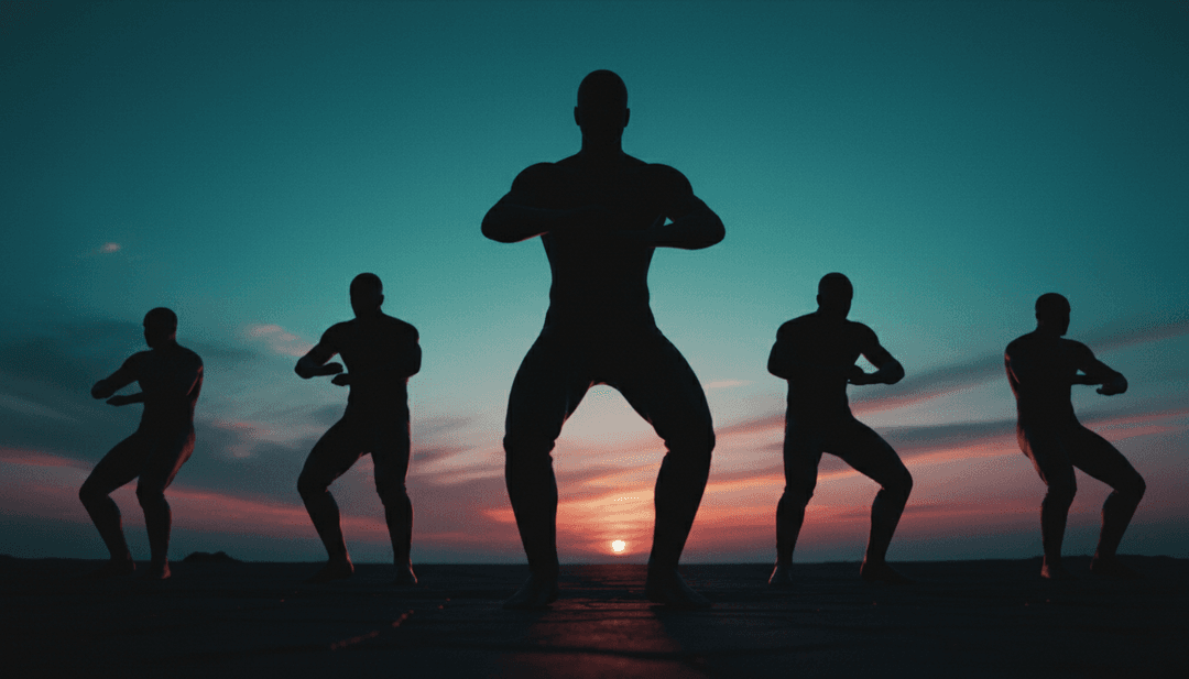 KI wandelt 'Your Idol' Audio in visuelle Elemente um, zeigt Tänzer, lebendige Bühnenlichter und abstrakte K-Pop-Ästhetik, mit Text-Overlay