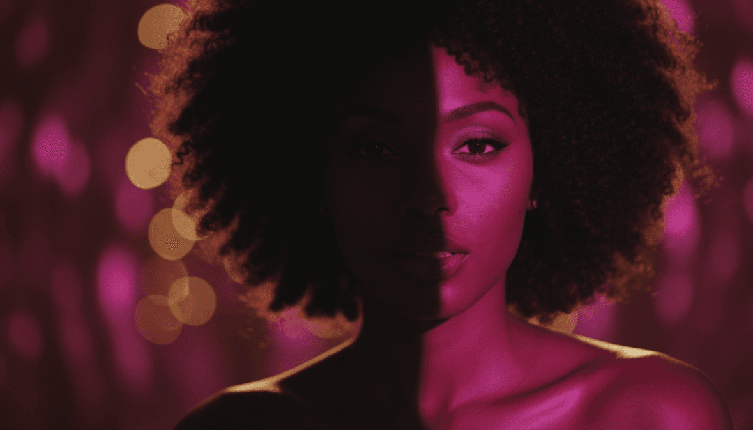 대형 화면에서 재생되는 'wgft'의 세련된 고해상도 AI 생성 뮤직 비디오, freebeat.ai 로고가 미묘하게 보임.