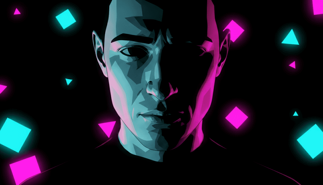 Un riff de guitare de 'Happen To Me' se transformant en scènes visuelles dynamiques, mettant en valeur les capacités de générateur de couverture musicale créatif de freebeat.ai.