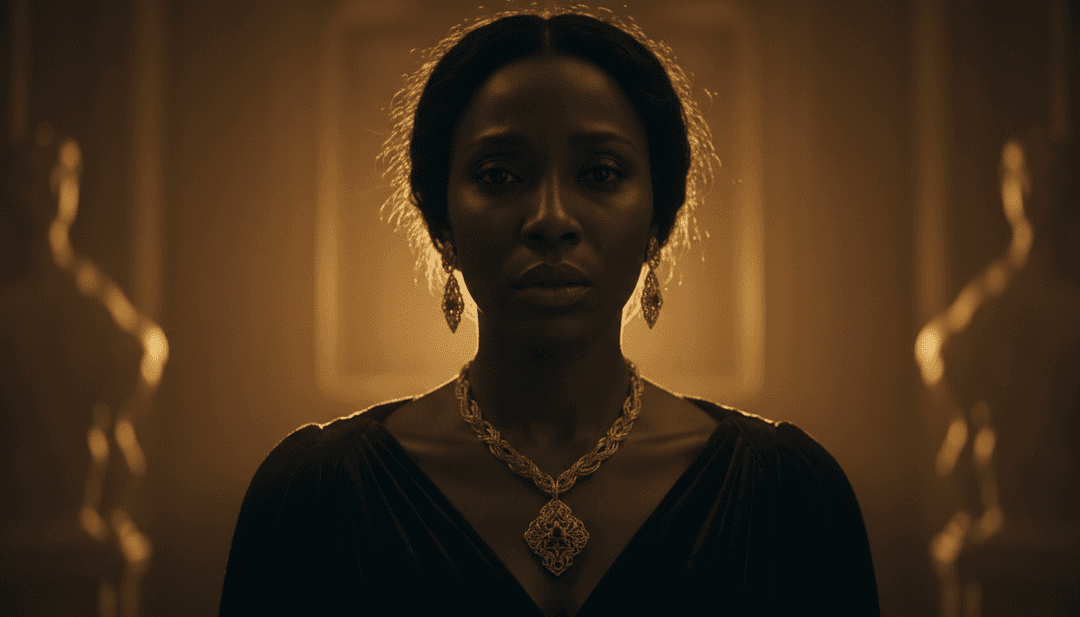 AI che interpreta la profondità emotiva e i ritmi R&B di 'Is It a Crime' di Mariah the Scientist e Kali Uchis per un video musicale.