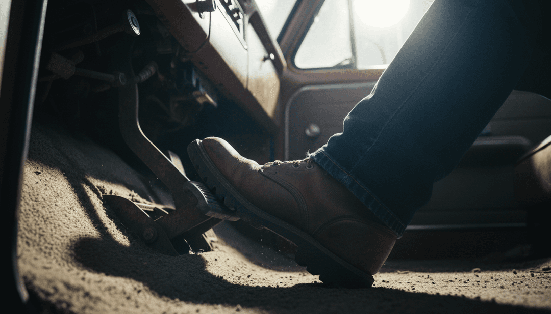 एक स्मार्टफोन पर 'What Kinda Man' के लिए एक तैयार एआई-जनित संगीत वीडियो चल रहा है, जो कंट्री संगीत और एक सूक्ष्म freebeat.ai लोगो से प्रेरित विविध दृश्यों को प्रदर्शित कर रहा है।