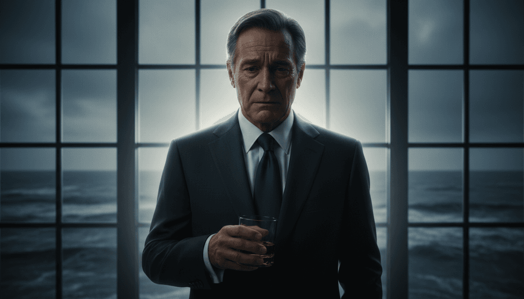 Una interfaz de IA analizando formas de onda musicales complejas y letras poéticas para "Father Figure" de Taylor Swift, revelando patrones emocionales ocultos.