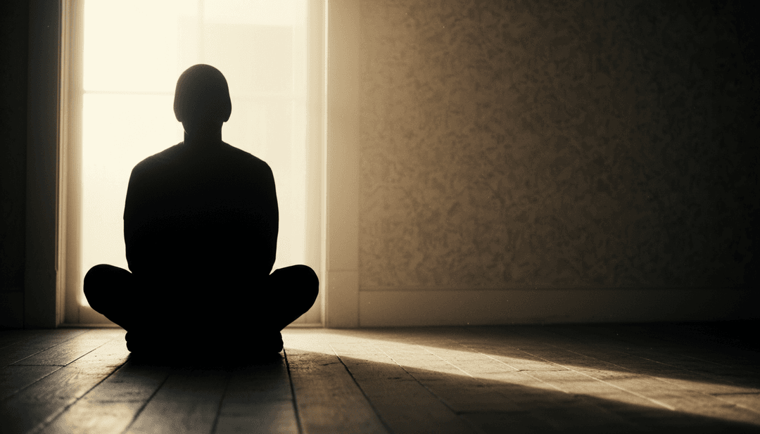 Visualización abstracta de ondas sonoras interpretando emociones humanas complejas como el miedo y la vulnerabilidad.