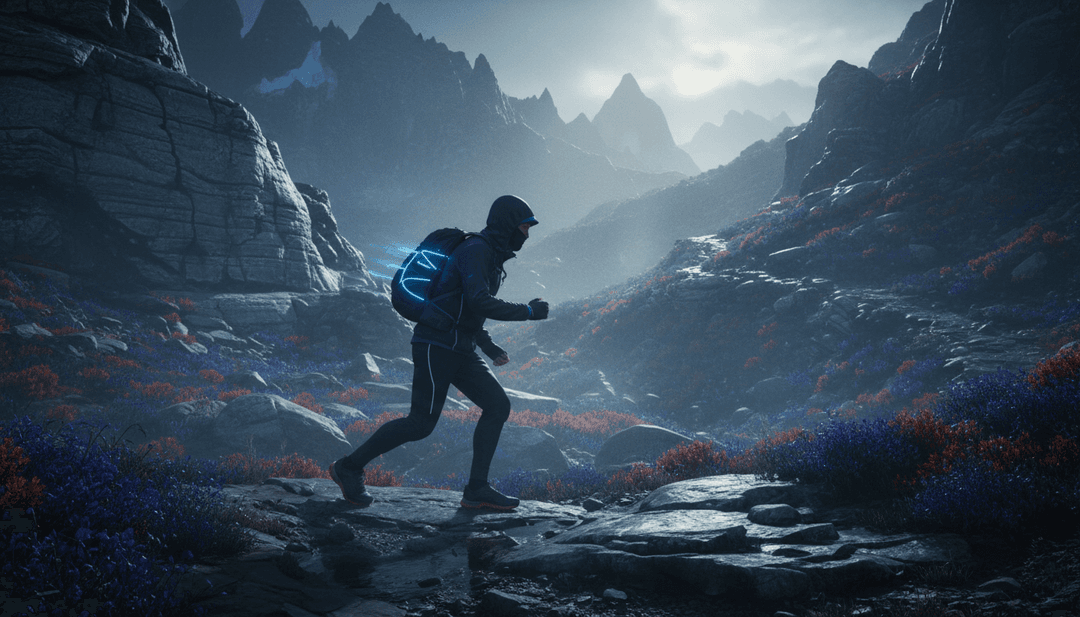 KI interpretiert elektronische Musikwellenformen in abstrakte Lichtmuster.