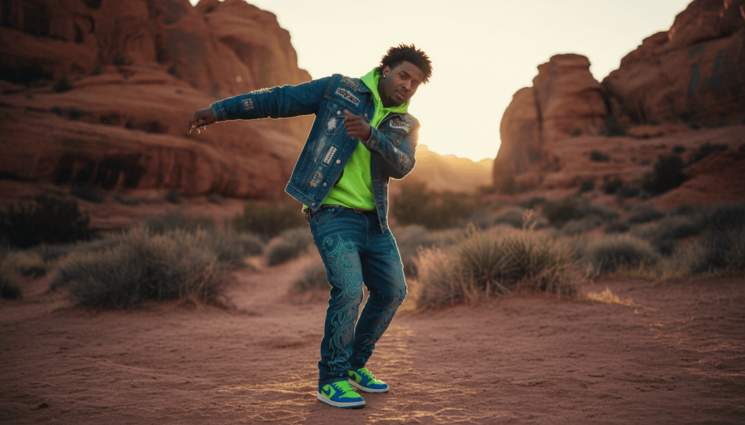 AI, Bunna Summa के हिप-हॉप ट्रैप बीट के अमूर्त सार को ज्यामितीय पैटर्न और ऊर्जावान प्रकाश में व्याख्या करता हुआ।