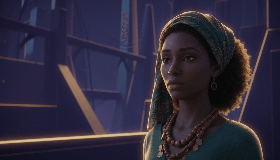 KI interpretiert den emotionalen Kern des Songs „Rescue“ von Kane Brown und Khalid mit leuchtenden Datenströmen.