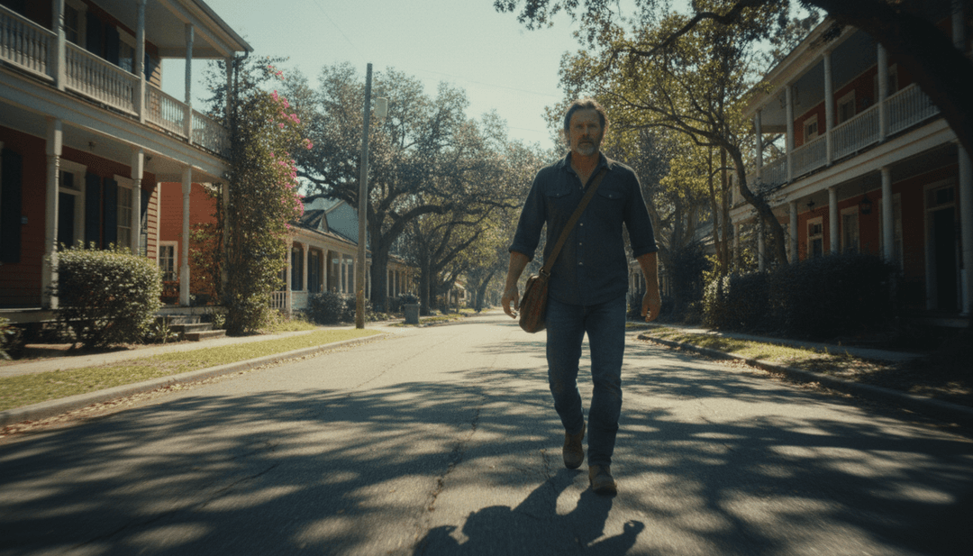 Visuels animés d'un solo de guitare se transformant en ciel orageux, et d'un battement de batterie se manifestant comme des pas sur un chemin de terre, générés par l'IA.