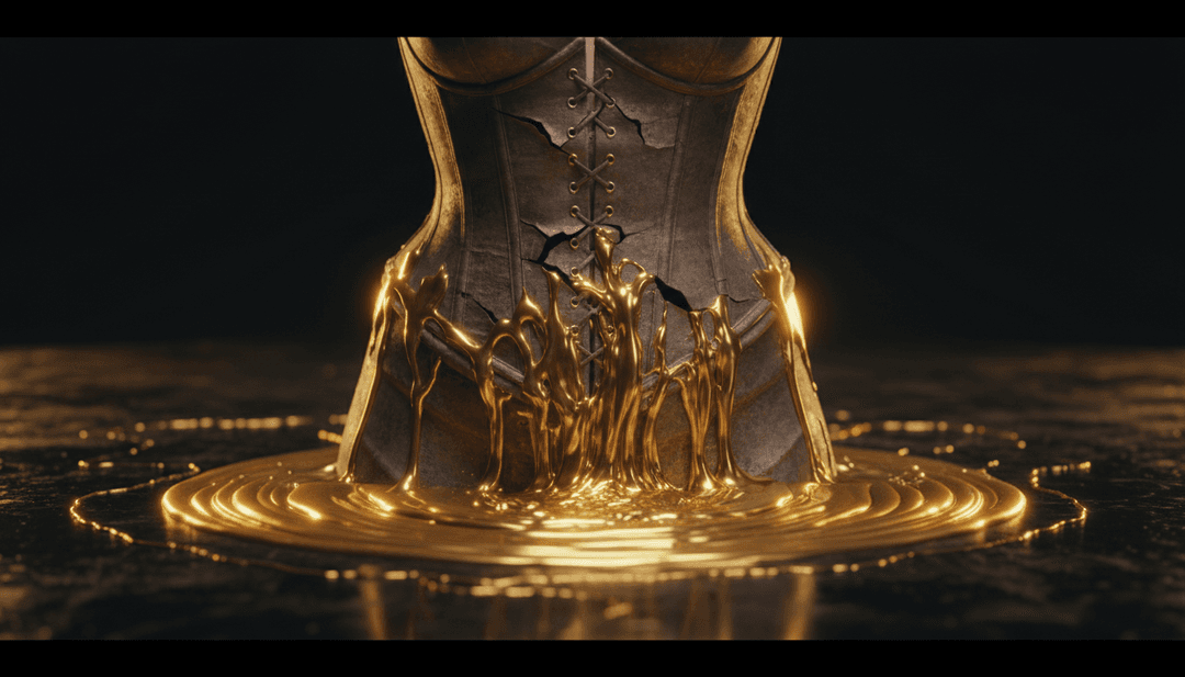 L'IA interprétant l'essence brute et authentique de la chanson country de Tanner Adell 'Snakeskin' avec des visuels d'un vaste paysage désertique et d'une silhouette solitaire.