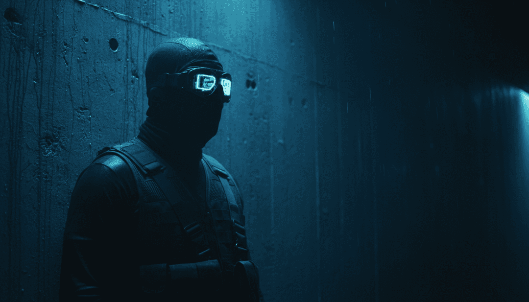 R&B와 소울 요소를 사용하여 오디오 파형을 분석하고 천사와 그림자의 추상적인 개념을 시각화하는 AI 두뇌.