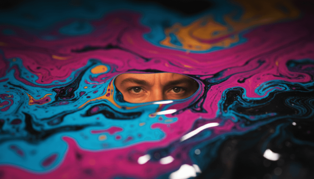 Eine Benutzeroberfläche von freebeat.ai, die Optionen zum Generieren eines Musikvideos für ein Lied mit lebendigen Visuals und Songtexten im Hintergrund zeigt.