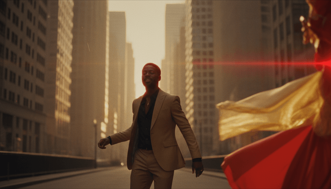 Visuais dinâmicos gerados por IA, com paletas de cores quentes, texturas suavemente fluidas e silhuetas abstratas movendo-se ao ritmo de 'Miss Hot July'.