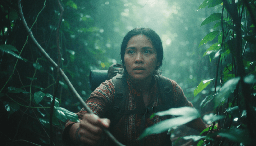 Éléments visuels dynamiques comme des lumières scintillantes et des textures fluides se synchronisant parfaitement avec les pauses instrumentales et les pics vocaux du clip musical 'Focus' de Aqyila, démontrant la précision de l'IA.