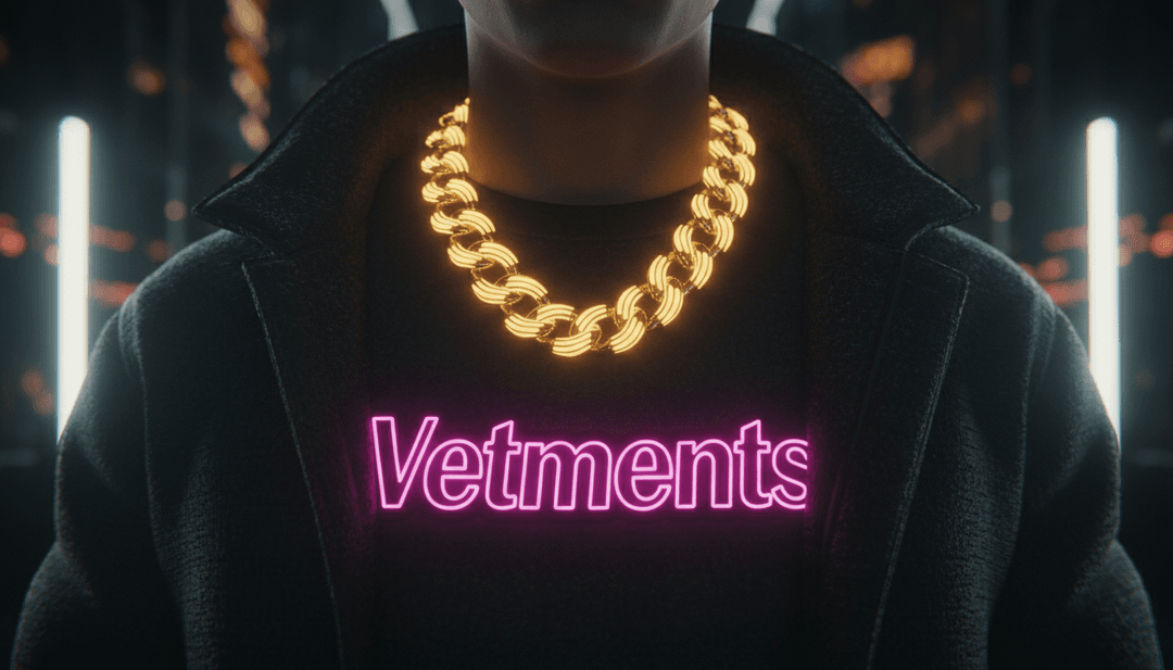 KI-Analyse von 'Vetements' von Eladio Carrion und Myke Towers, zeigt ein digitales Gehirn, das R&B- und Latin-Trap-Musikfrequenzen in visuelle Themen interpretiert.