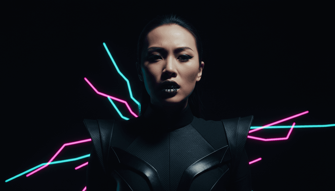 Paysages urbains abstraits se transformant au rythme du rap, représentations visuelles des paroles de DUVET apparaissant dynamiquement.