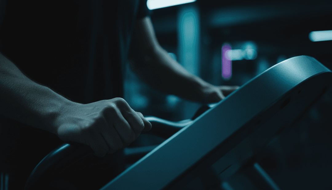 AI 為 'The Treadmill' 的副歌生成動態場景,以粗獷的城市景觀與充滿希望的天空形成對比。