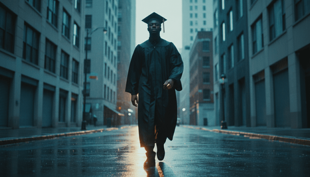 Representação visual dinâmica de uma batida trap complexa transformando-se em uma cena poderosa com um ícone de conversor de MP3 para MP4.