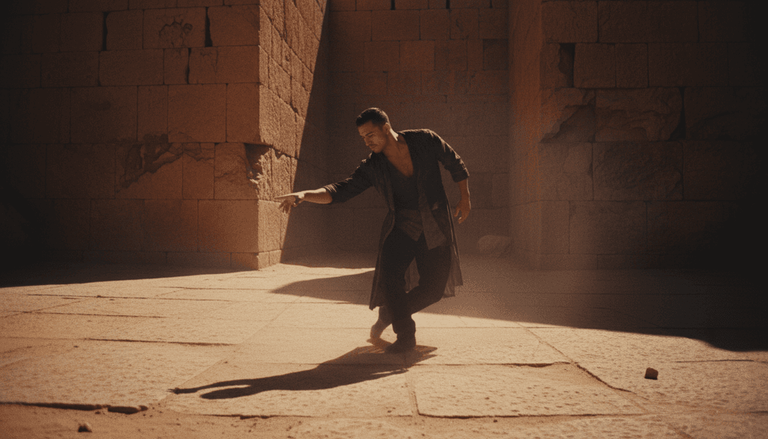 「Si Te Quedas」のオーディオ波形と、つながりと切望を象徴するように手を伸ばすカップルの進化する映画のようなシーンを、ダイナミックな分割画面で表示したビジュアル。