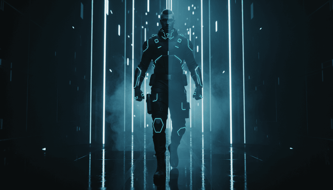 IA interpretando las letras de '700 CLUB' de Logic y Wiz Khalifa, visualizando conceptos abstractos de éxito, ritmo y fluidez lírica como paisajes urbanos de neón y ondas de sonido abstractas.