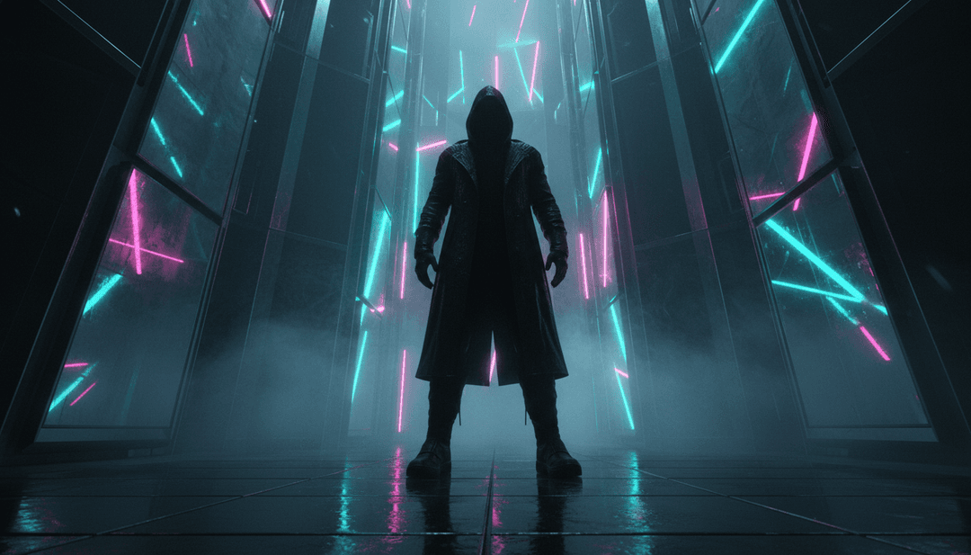 Visualizador dinámico para '700 CLUB', representando líneas de bajo pulsantes como estelas de luz, rimas rápidas como cortes ágiles de escenas urbanas, y la energía combinada de Logic y Wiz Khalifa como flujos digitales convergentes.