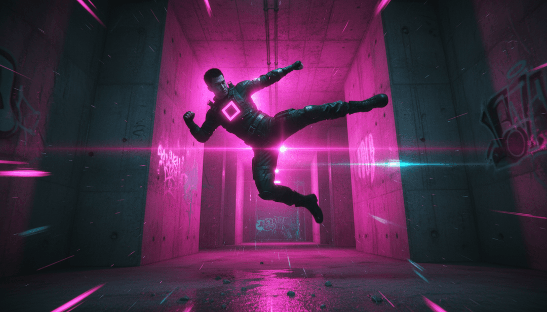 Animazione dinamica che mostra freebeat.ai convertire specifici segnali audio come un potente colpo di batteria o un'armonia vocale di 'Anpanman' in azioni visive corrispondenti, come un salto o una danza di gruppo.