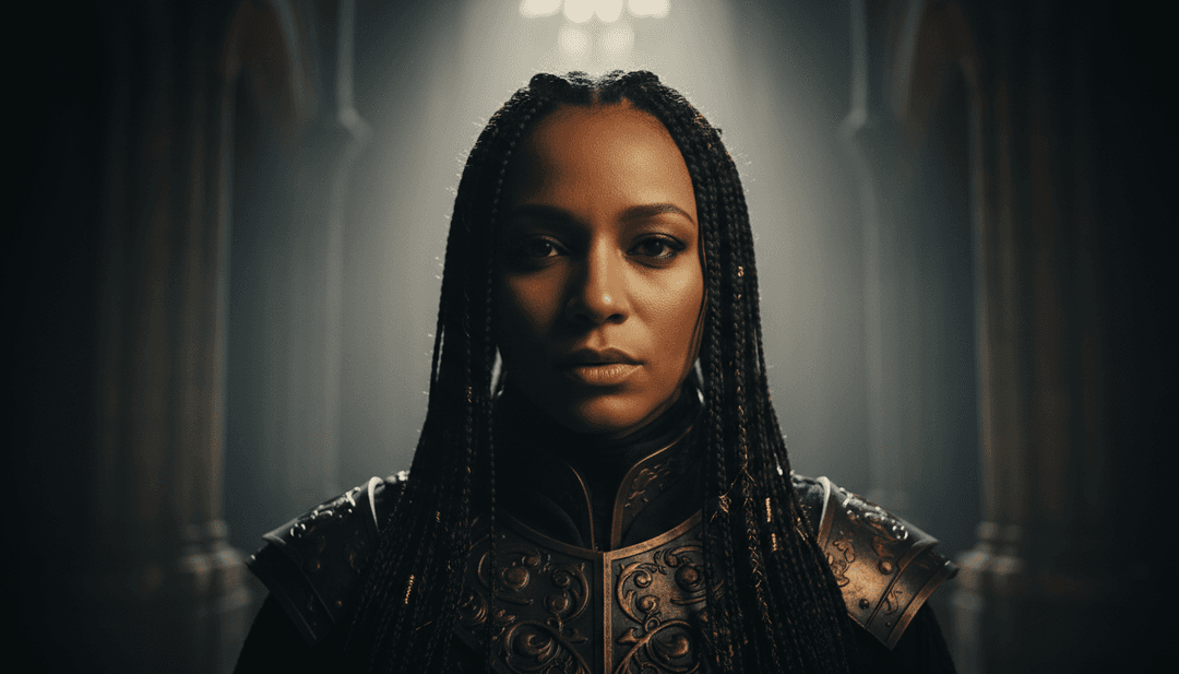 Rappresentazione visiva astratta di onde sonore che si trasformano in schemi di luce dinamici, a simboleggiare l'essenza di 'Church' di JADE.