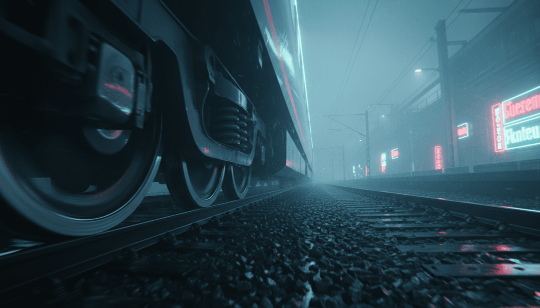 Une scène finale triomphante d'un clip vidéo pour 'Above The Station' généré par IA et produit professionnellement, présentant des visuels vibrants et une synchronisation parfaite, invitant les utilisateurs à créer le leur.