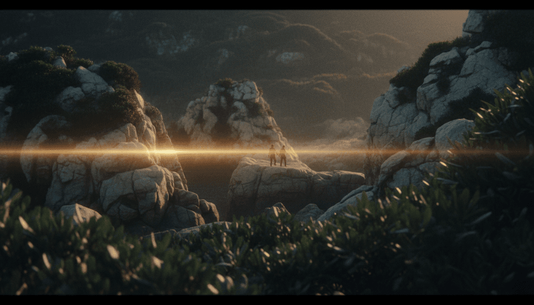 柔らかく照らされたノスタルジックなシーンに焦点を当てるヴィンテージカメラのレンズ。かすかな音符が発せられ、freebeat.aiによるEd Sheeranの「Camera」のAI解釈を表現。