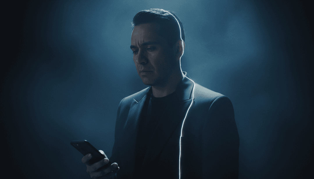 Maluma के 'Hawái' के लिए विलासिता और लालसा के दोहरे विषयों का प्रतिनिधित्व करने वाला एक AI-जनित दृश्य, एक अंधेरे, रोमांटिक समुद्र तट के दृश्य पर चमकती रोशनी के साथ।