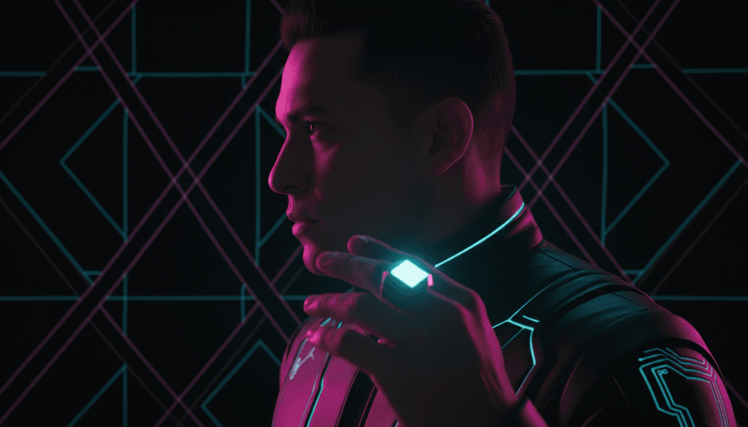 DÁKITI의 신디사이저 멜로디와 보컬 퍼포먼스를 역동적으로 시각화한 것으로, 세련된 자동차, 도시 풍경, 추상적인 조명 패턴이 특징입니다.