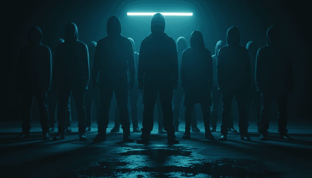 IA generando visuales abstractos inspirados en el grunge para 'Smells Like Teen Spirit', con imágenes distorsionadas y estética punk rock.