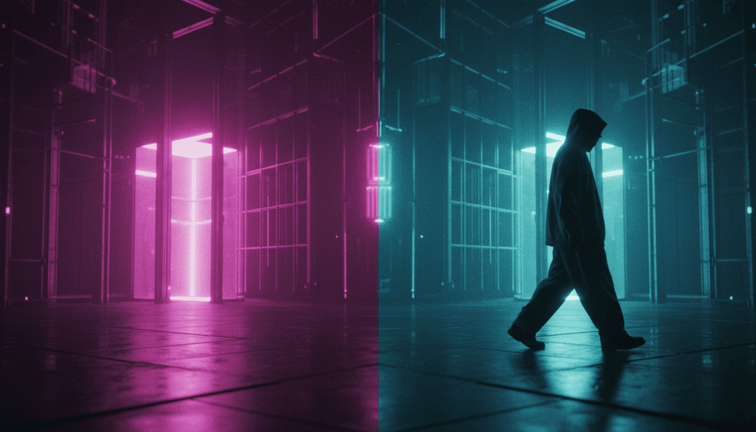 Kali Uchis के 'telepatía' म्यूजिक वीडियो के लिए एक अलौकिक, स्वप्निल दृश्य अवधारणा, जिसमें एक ब्रह्मांडीय सेटिंग में बहते रंग और अमूर्त सिंथ-पॉप तत्व दिखाए गए हैं।