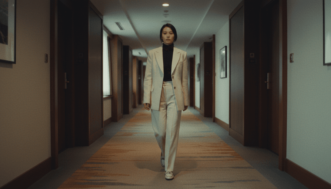 抽象视觉效果融合城市灯光、海浪和护照印章,与 Frank Ocean 的 "Lost" 音乐和节奏动态同步。