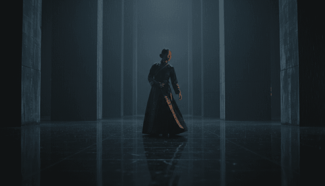 Abstrakte visuelle Darstellung von Schallwellen, die sich in blühendes Licht verwandeln, symbolisierend die ursprüngliche kreative Interpretation von ROSÉs 'On The Ground' durch freebeat.ai.